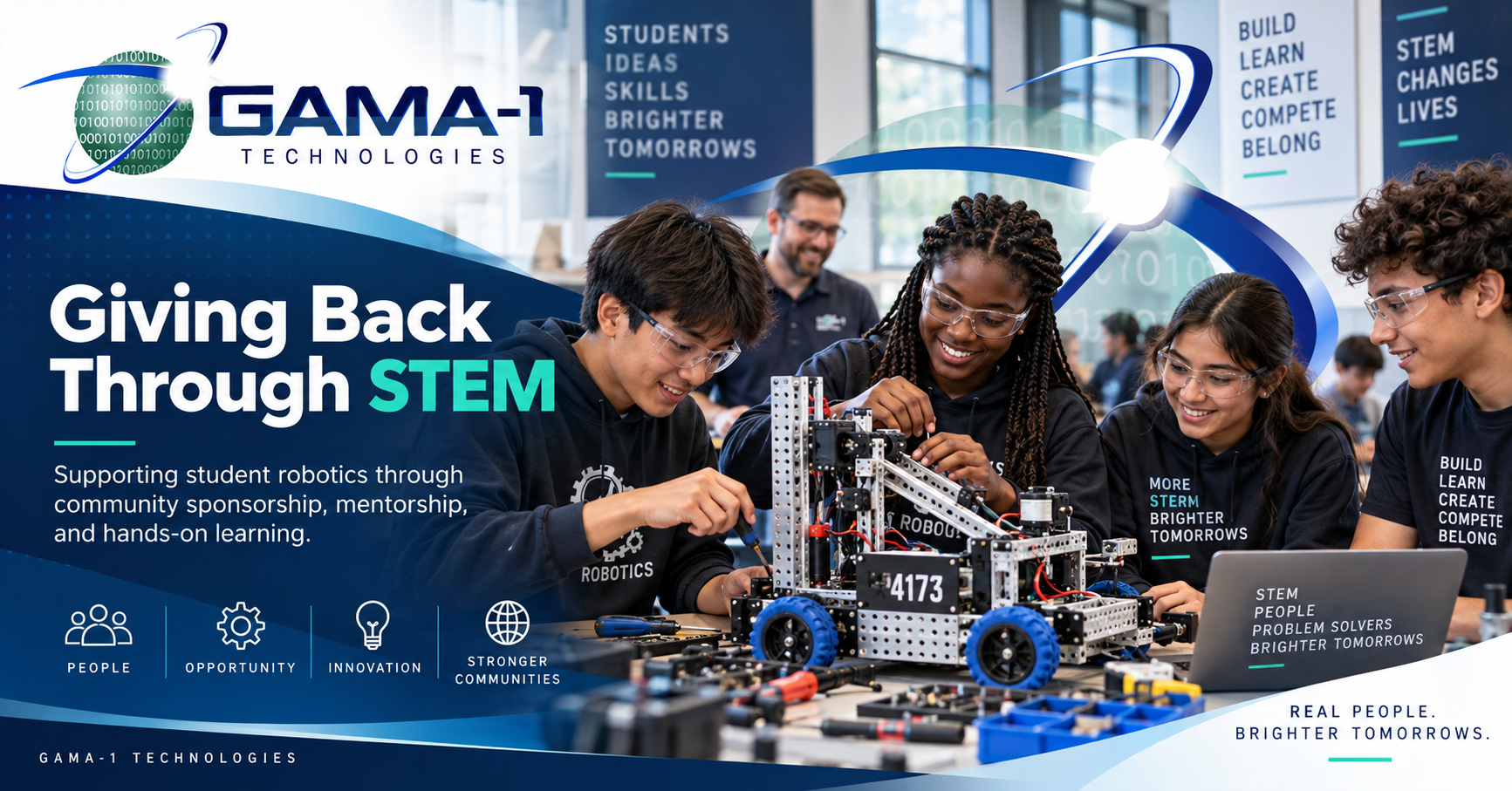 Students working on STEM project